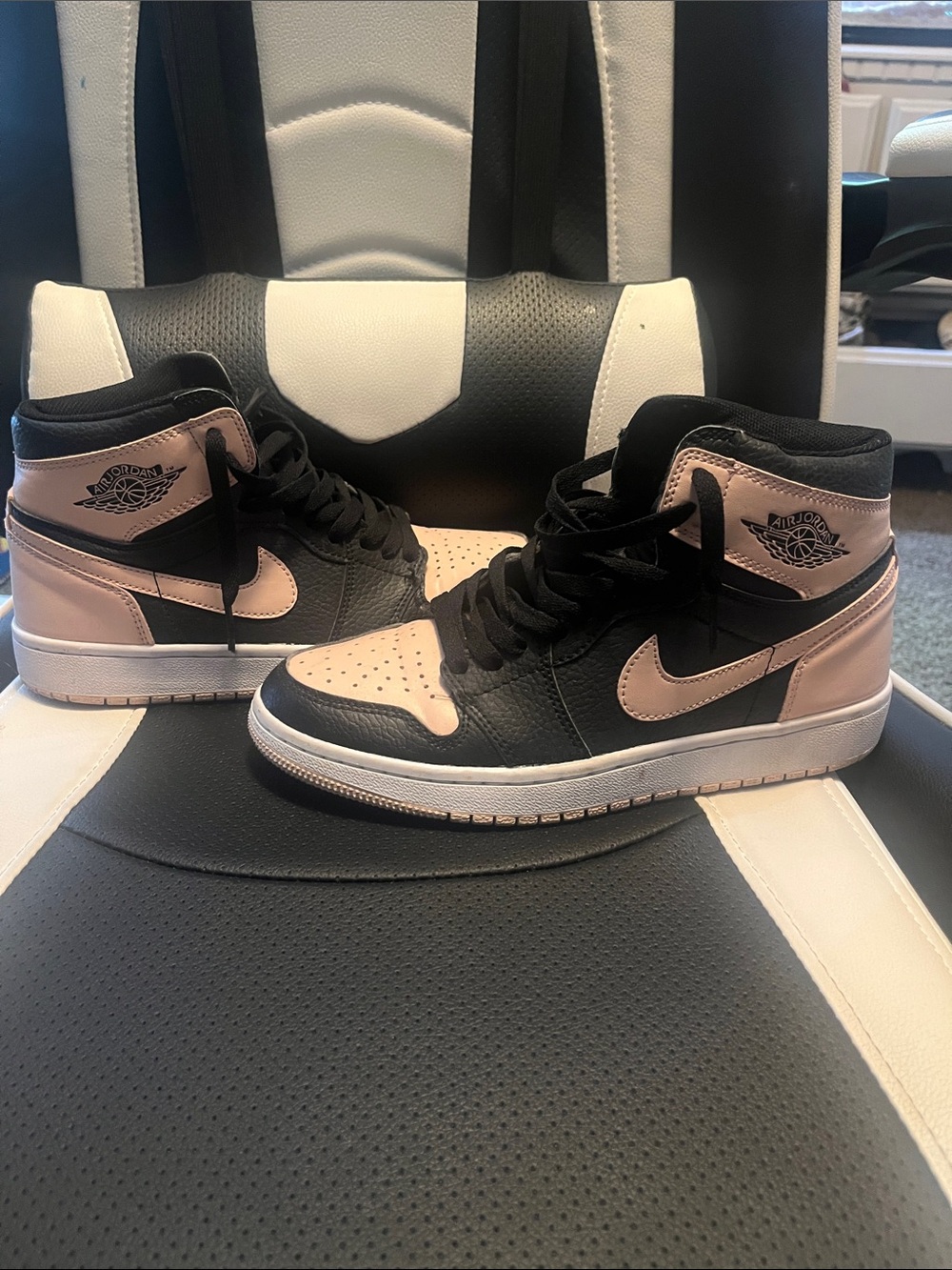 Nike Air Jordan 1 Mid Black and Pink Sneakers